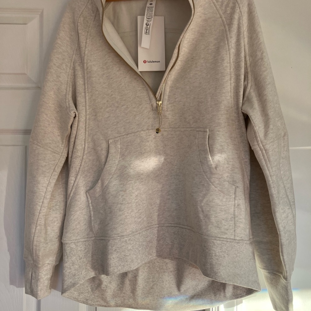 Lululemon Athletica Heather cream Half-Zip Hoodie